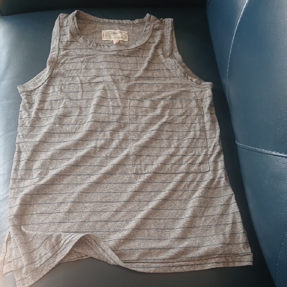 Current/Elliott Gray Striped Tank Top